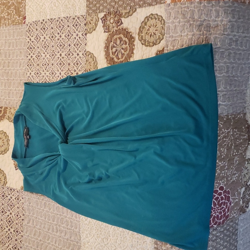Sleeveless. Womens. Dress Top. Knot. Emerald green. SIZE S